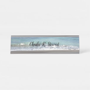 Waves and Sand Beach Desk Name Plate