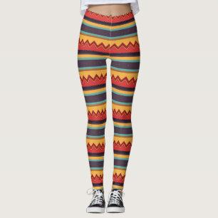 Waves and stripes pattern leggings