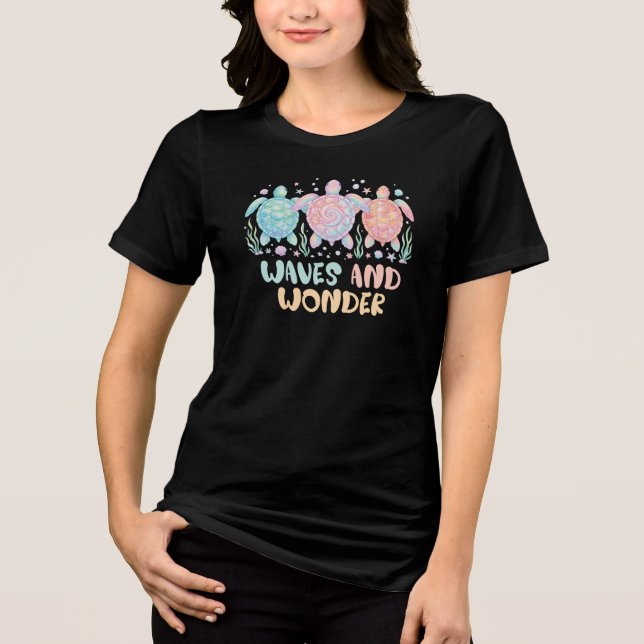Waves And Wonder Summer  Tri-Blend Shirt (Front)
