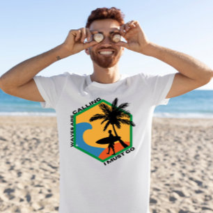 Waves are calling i must go beach abstract Graphic T-Shirt