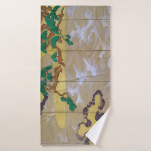 Waves at Matsushima (Right), Tawaraya Sotatsu Bath Towel