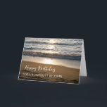 Waves at Sunset Beach Brother Birthday Card<br><div class="desc">Birthday card for brother with a beautiful photo of the waves crashing on the beach at sunset and thoughtful verse.</div>