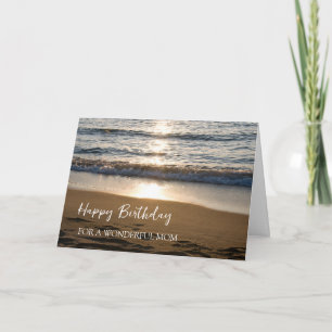 Waves at Sunset Beach Mom Birthday Card