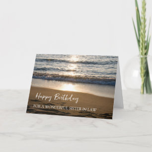 Waves at Sunset Beach Sister in Law Birthday Card