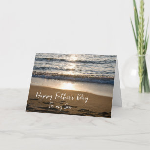 Waves at Sunset Son Happy Father's Day Card