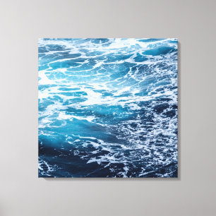 Waves Blue Ocean Summer Beach Canvas Print