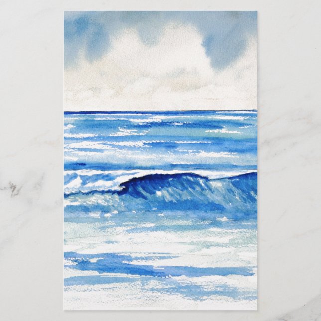Waves blue turquoise art (Front)