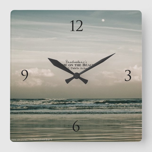 Waves Breaking at Ocean Beach Sunrise Clock (Front)