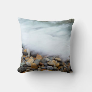 Waves Breaking Onto Pebbles, Tsitsikamma Throw Pillow