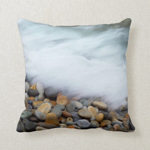 Waves Breaking Onto Pebbles, Tsitsikamma Throw Pillow