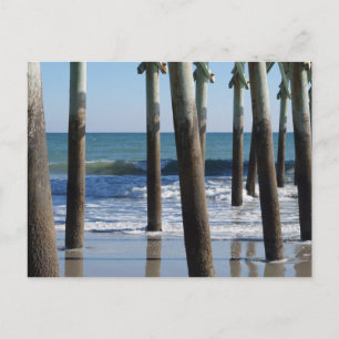 Waves Breaking Under the Pier at Myrtle Beach Postcard