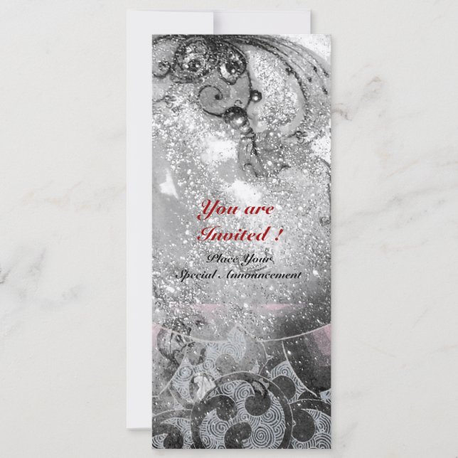 WAVES bright gold metallic black white sparkles Invitation (Front)