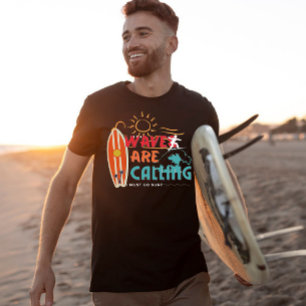 Waves calling i must go surf retro colour pallette T-Shirt