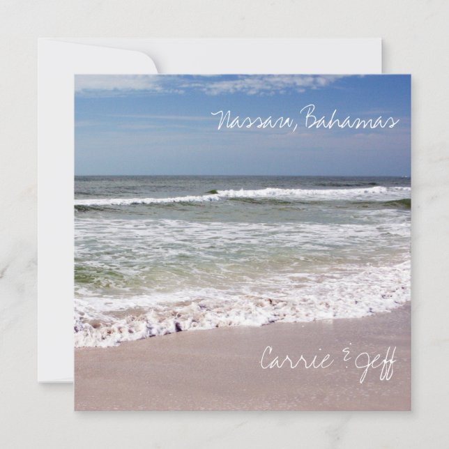 Waves Crash on the Sandy Beach Invitation (Front)