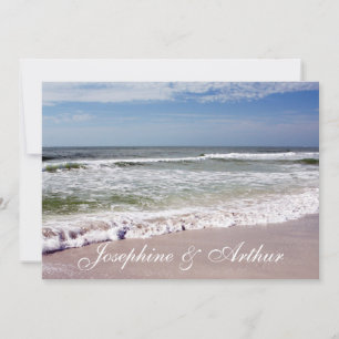 Waves Crash on the Sandy Beach Invitation
