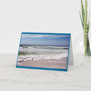 Waves Crash on the Sandy Beach Invitation