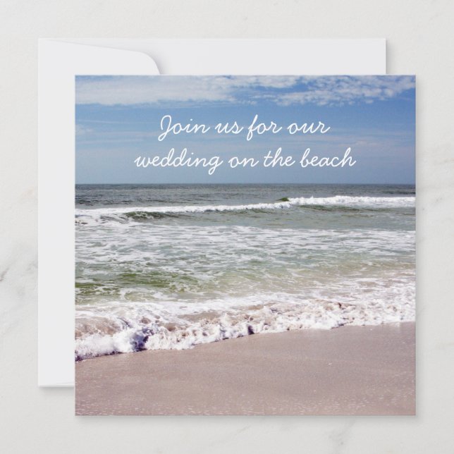 Waves Crash on the Sandy Beach Invitation (Front)