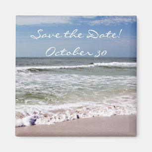 Waves Crash on the Sandy Beach Magnet