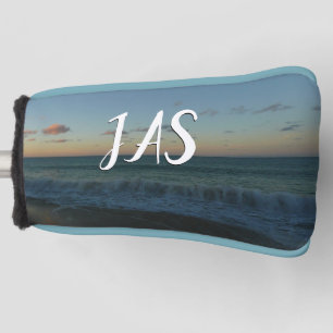 Waves Crashing at Sunset Beach Landscape Golf Head Cover