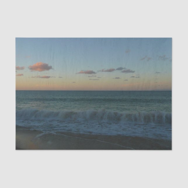Waves Crashing at Sunset Beach Landscape Tissue Paper (Front)