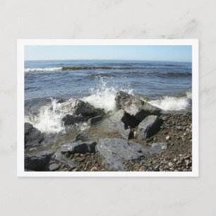 waves crashing into shore postcard