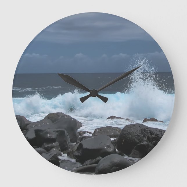 Waves Crashing Large Clock (Front)