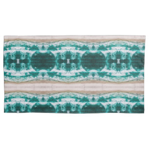 Waves crashing on a sandy beach medium pattern pillowcase