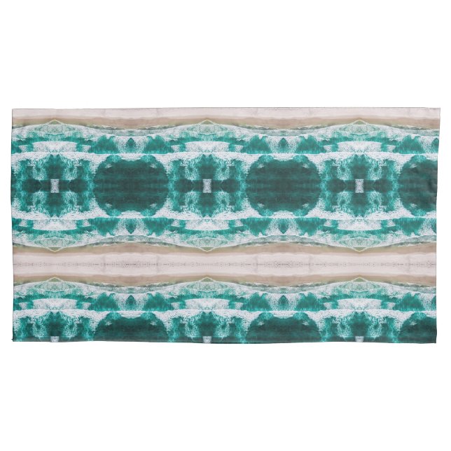 Waves crashing on a sandy beach medium pattern pillowcase (Front)