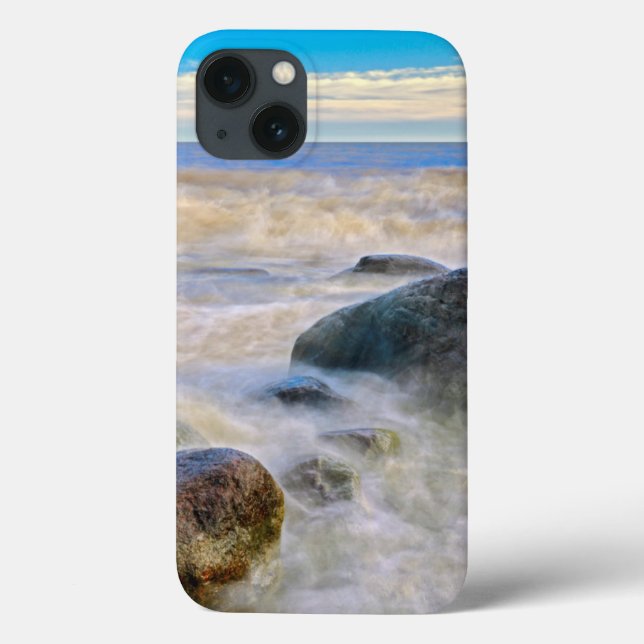 Waves crashing on shoreline rocks Case-Mate iPhone case (Back)