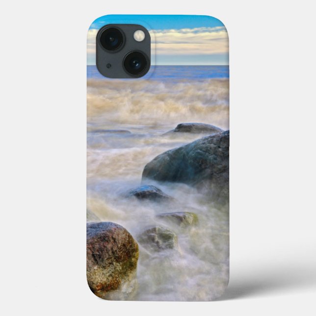 Waves crashing on shoreline rocks Case-Mate iPhone case (Back)