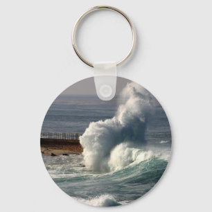 Waves Crashing Seals La Jolla Keychain