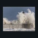 Waves Crashing Up Against A Lighthouse Postcard<br><div class="desc">Waves Crashing Up Against A Lighthouse. Copyright: Design Pics / John Short</div>
