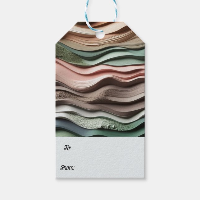 Waves Earth-Tone Ripples Gift Tags (Front)