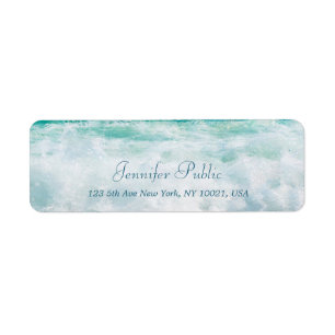 Waves Elegant Hand Script Wellness Return Address