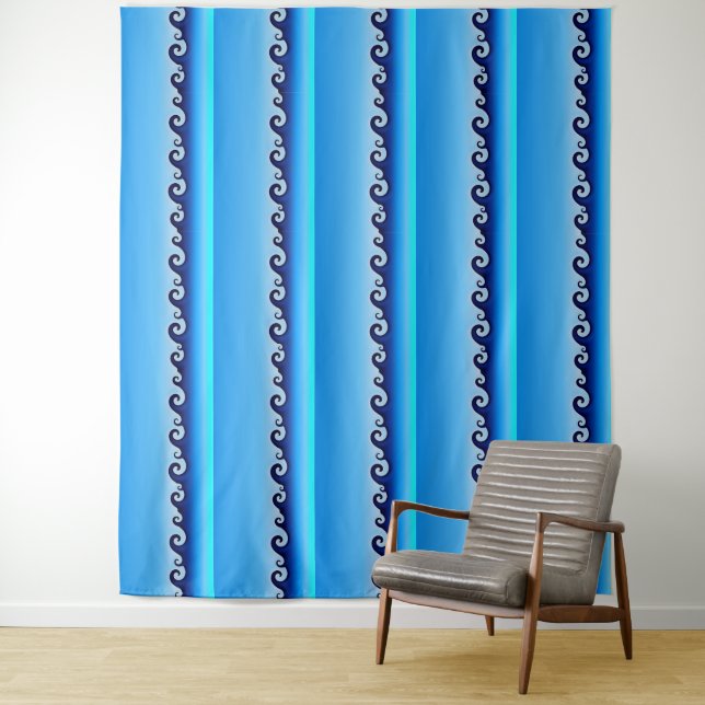 Waves Extra Large Tapestry 88" x 104" (In Situ)