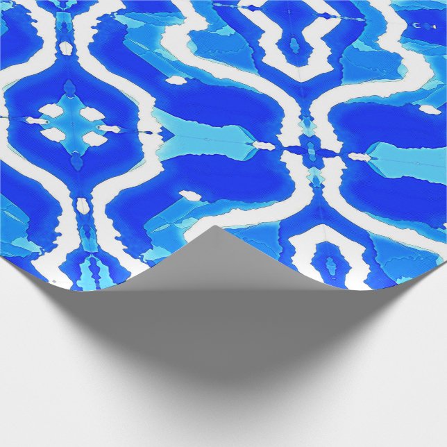 Waves Fluid Art Vibrant Swirl Design Wrapping Paper (Corner)