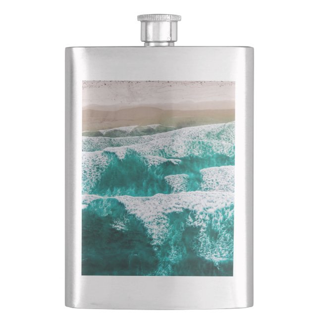 Waves Hip Flask (Front)