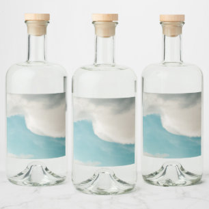 waves in all ways liquor bottle label