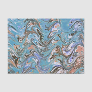 Waves In Blue Acrylic Pour Abstract Art Tissue Paper