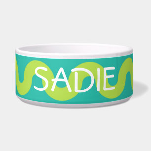Waves in Green on Blue Personalized
