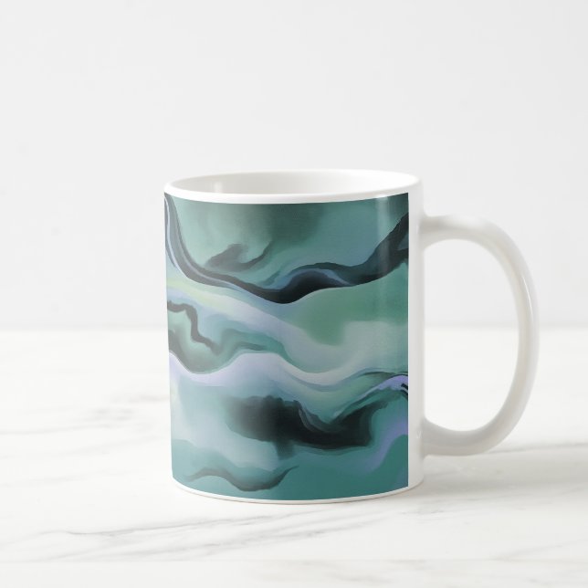 Waves In Harmony Acrylic Pour Abstract Art  Coffee Mug (Right)