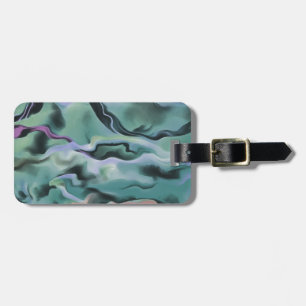 Waves In Harmony Acrylic Pour Abstract Art Luggage Tag