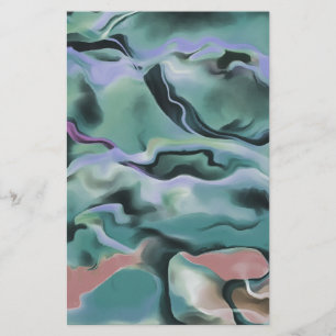 Waves In Harmony Acrylic Pour Abstract Art Stationery