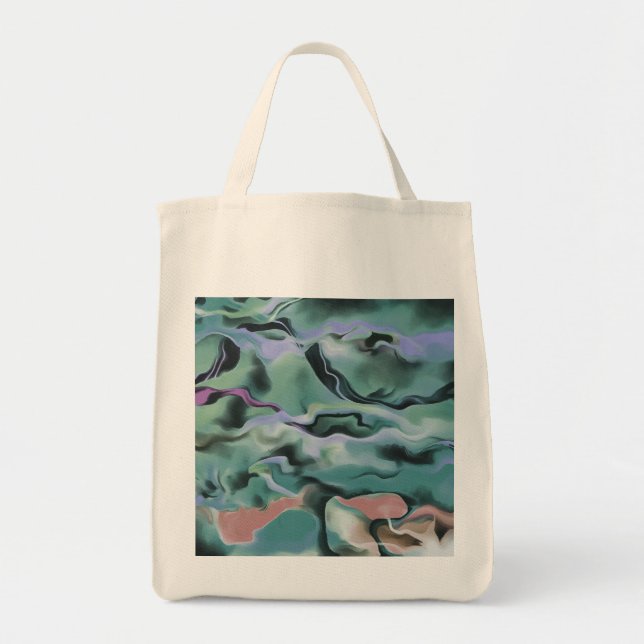 Waves In Harmony Acrylic Pour Abstract Art  Tote Bag (Front)