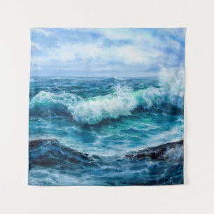 Waves in ocean. Modern Impressionism, modernism, m Tapestry