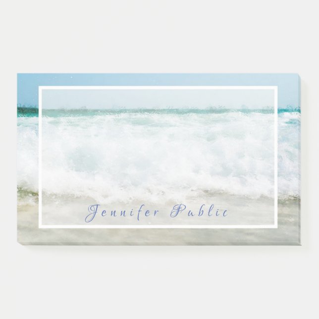 Waves In Oil Colours Chic Handwritten Name Templat Post-it Notes (Front)