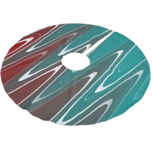 Waves in white brushed polyester tree skirt