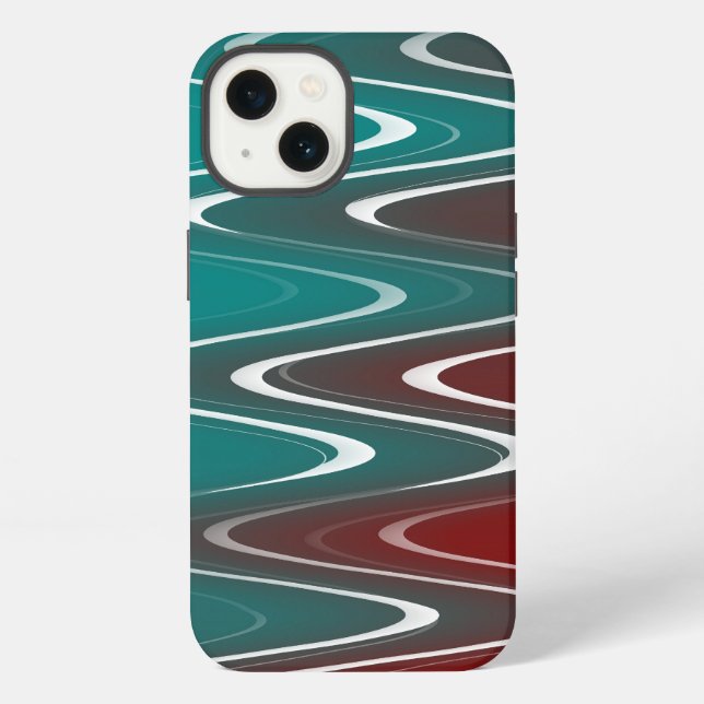 Waves in white iPhone case (Back)
