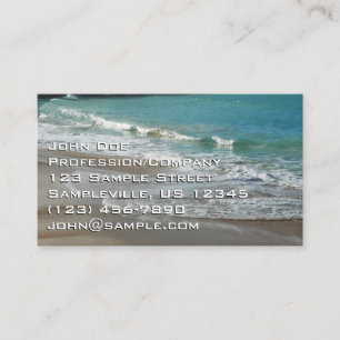 Waves Lapping on the Beach Turquoise Blue Ocean Business Card