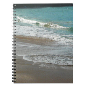 Waves Lapping on the Beach Turquoise Blue Ocean Notebook